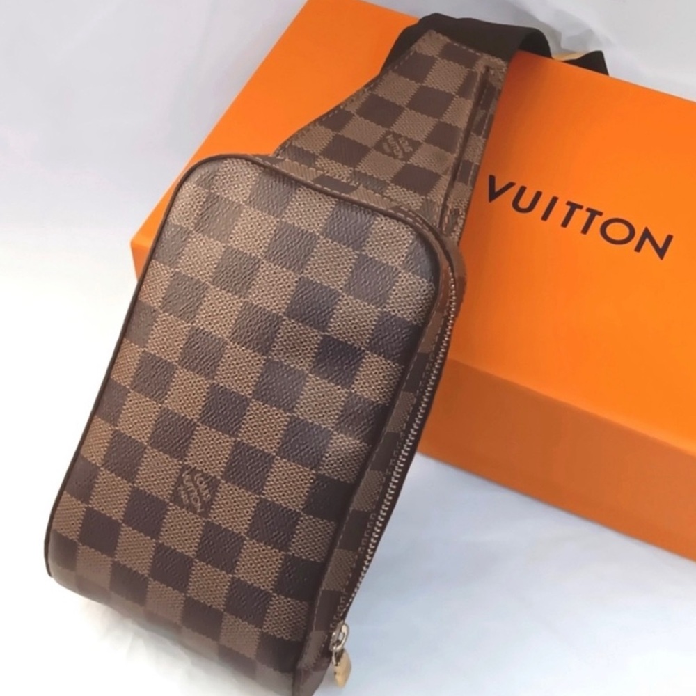 Louis Vuitton Brown Belt Bag with Iconic Checkered Design